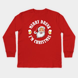 MERRY DRUNK I'M CHRISTMAS WV Kids Long Sleeve T-Shirt